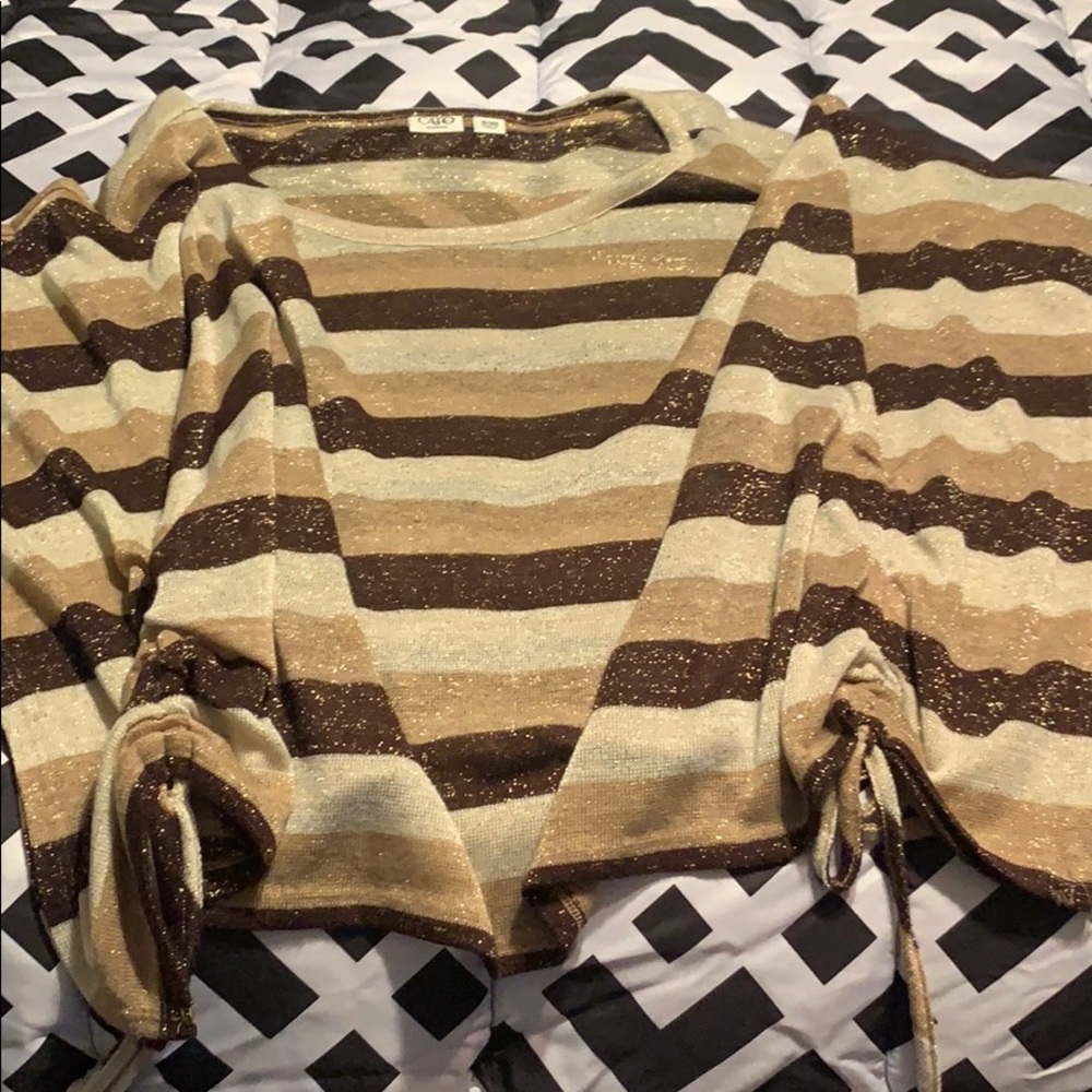 Brown gold and cream sparkly top from Cato